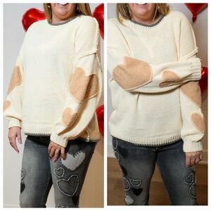 ❤️NeW❤️ OVERSIZED HEARTS SWEATER LARGE L